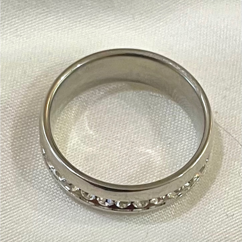 Rhinestone Eternity Band Ring - Size 7 - Picture 2 of 5